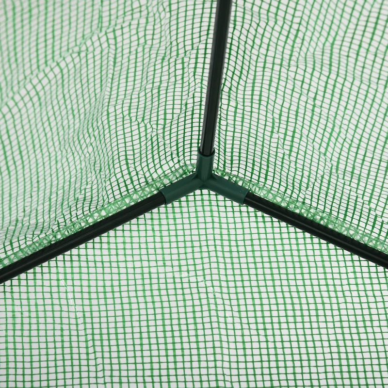 Serre de jardin balcon 141 x 72 x 191 cm protection semis 8 étagères porte fermeture éclair contemporain en acier vert 21_0004206