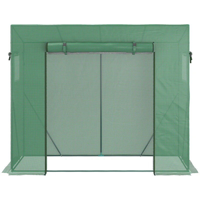 Serre de jardin 200 x 77 x 169 cm protection anti-UV moustiquaires renforts montage facile épuré en polyéthylène vert 21_0004070