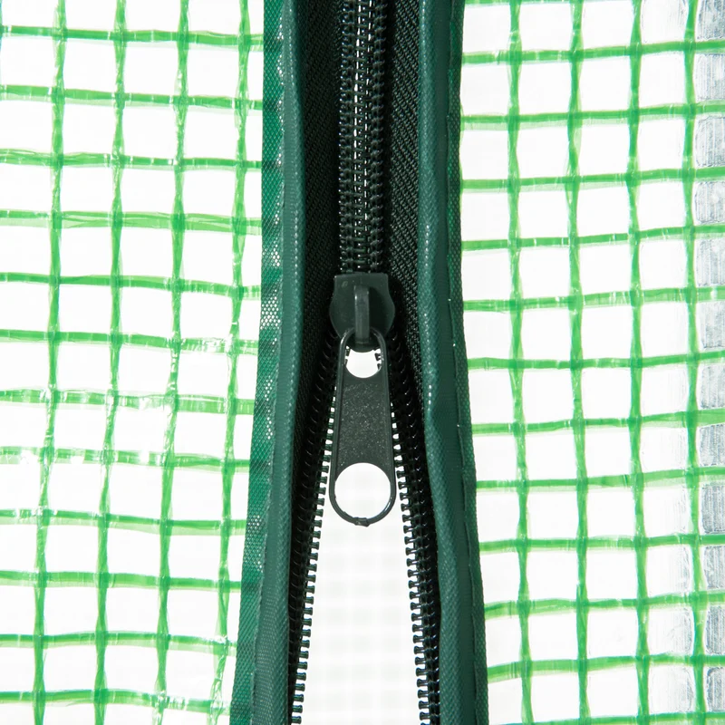 Serre de balcon 80 x 49 x 160 cm protection uv porte enroulable pratique 4 étagères moderne épuré en polyéthylène vert 21_0004237