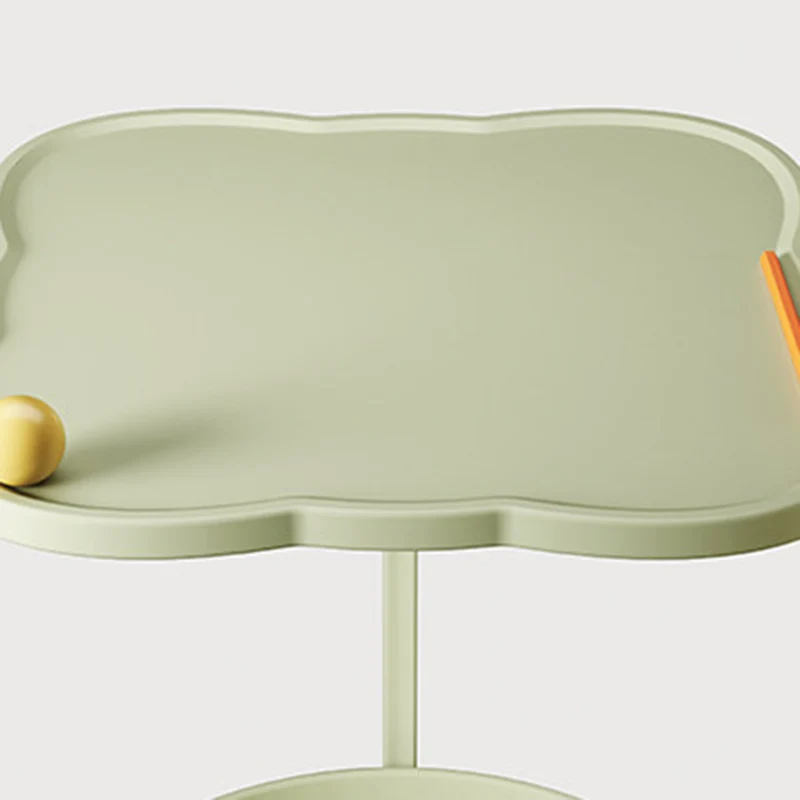 Contemporary Nordic Clover Eco-Friendly HDPE Movable End Table 2-Tier For Living Room & Bedroom