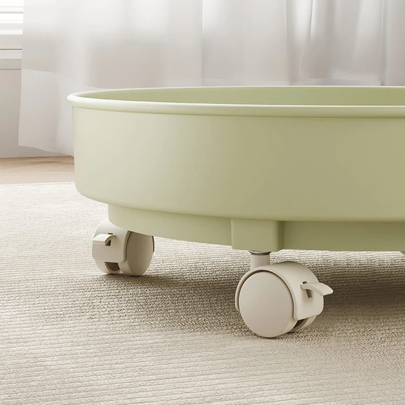 Contemporary Nordic Clover Eco-Friendly HDPE Movable End Table 2-Tier For Living Room & Bedroom