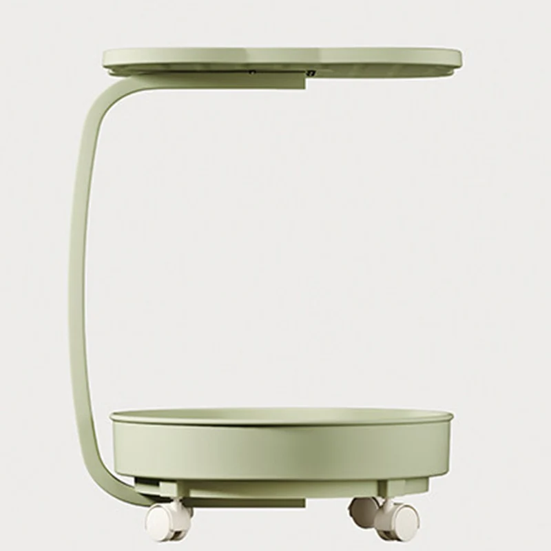 Contemporary Nordic Clover Eco-Friendly HDPE Movable End Table 2-Tier For Living Room & Bedroom