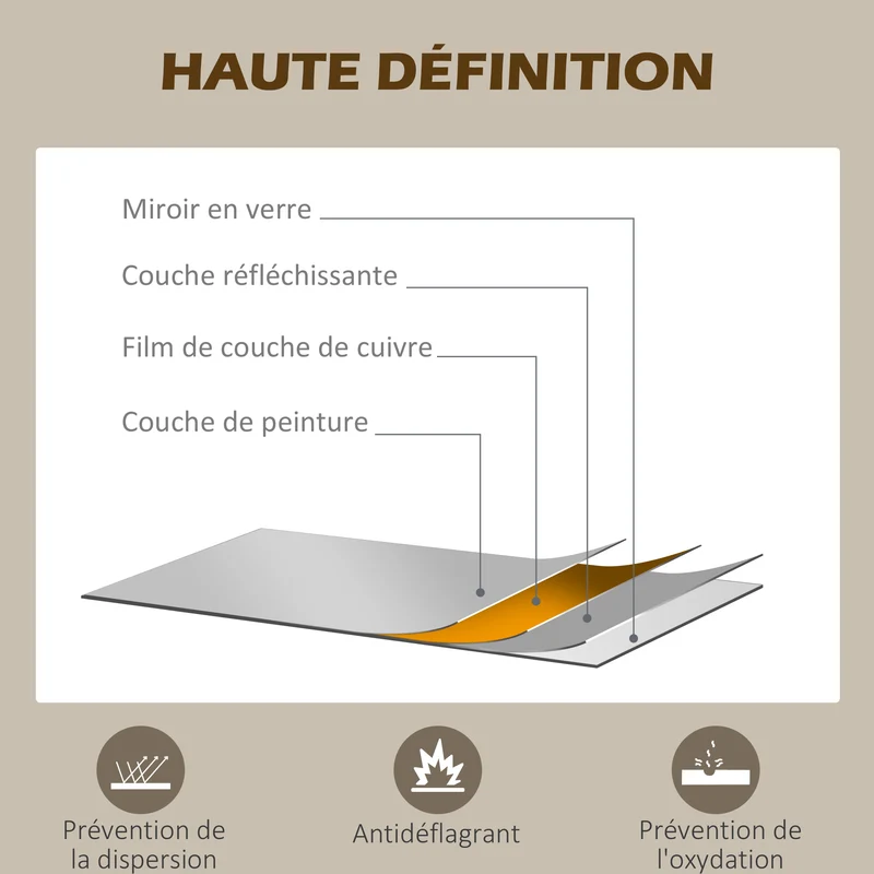 Miroir verrière forme arche 110 x 65 x 2.5 cm éclaire et agrandit la pièce style industriel esprit atelier en métal noir 21_0001291