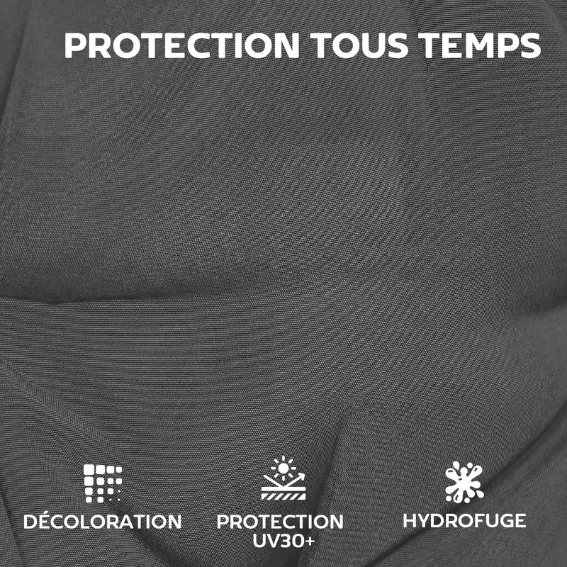Lot de 4 coussins pour chaise de terrasse 111.5 x 53 x 8 cm déperlant antidérapant contemporain en polyester gris foncé 21_0005393
