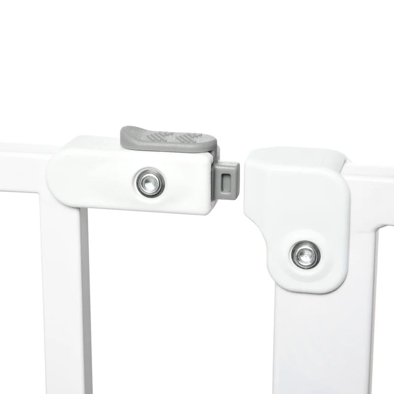 Lot de 2 barrière de sécurité animaux 95 x 4 x 76 cm réglable 75-95 cm double verrouillage moderne épuré en acier blanc 21_0007508