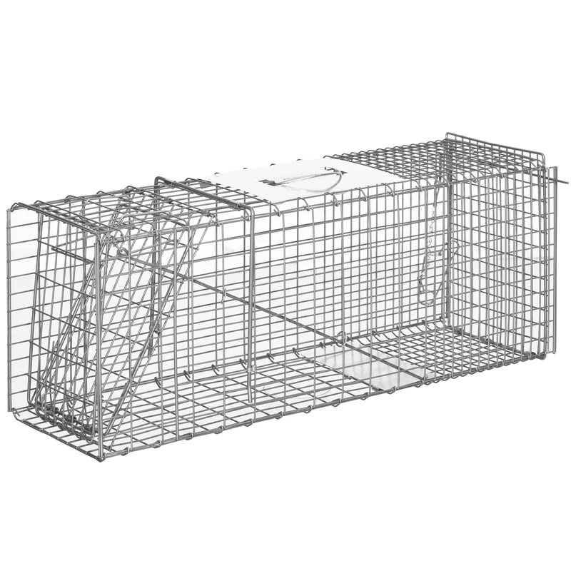 Cage piège de capture pliante pour rats et souris 81 x 26 x 34,5 cm sans blessure repliable industriel en acier gris 21_0006962