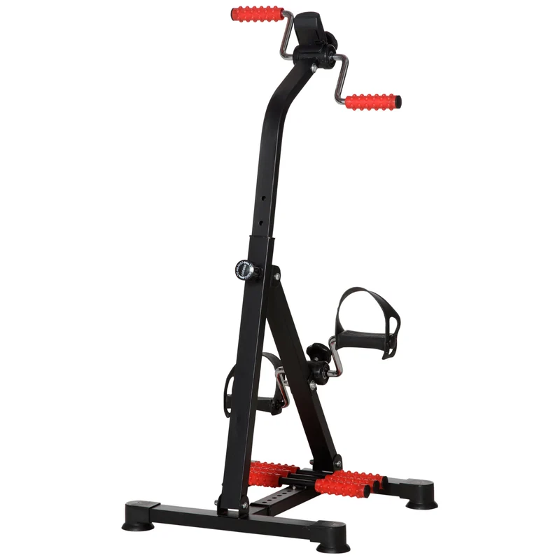 Vélo d'entraînement rééducatif 56 x 44-56 x 75-97 cm réglable pour chaise pédales massantes moderne épuré en acier noir 21_0006710