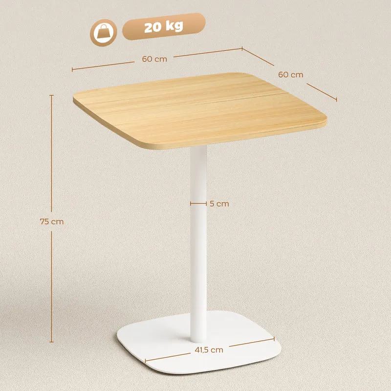 Table à manger carrée pour 2 personnes 60 x 60 x 75 cm gain de place nettoyable style contemporain épuré en bois naturel 21_0003356