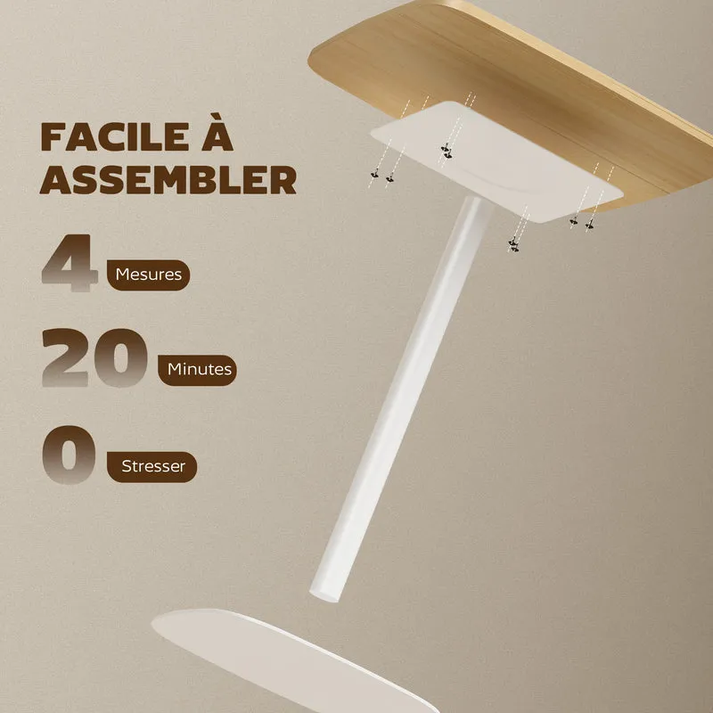 Table à manger carrée pour 2 personnes 60 x 60 x 75 cm gain de place nettoyable style contemporain épuré en bois naturel 21_0003356