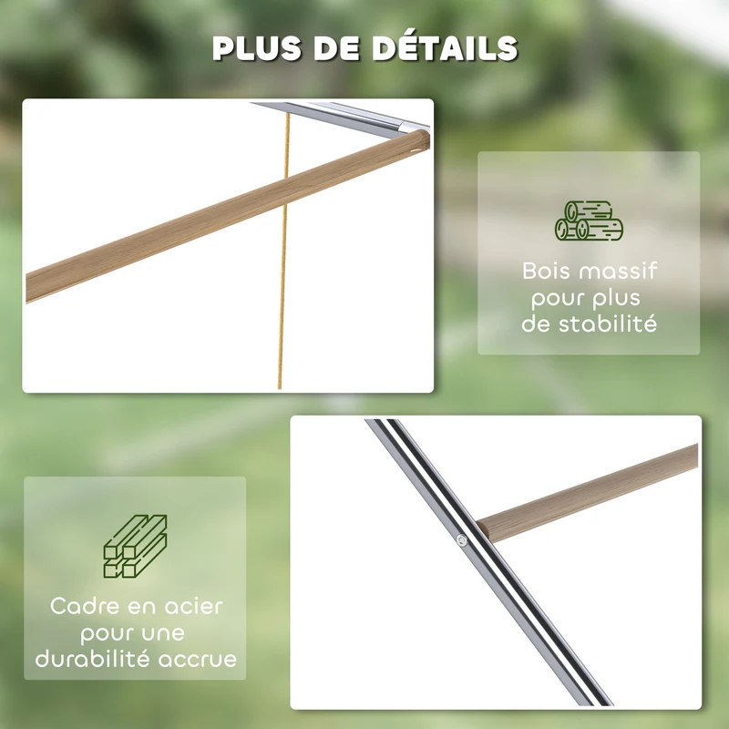 Perchoir pour poules 82 x 150 x 110 cm 4 barres balançoire intégrée pattes protégées rustique en bois de pin naturel 21_0008016