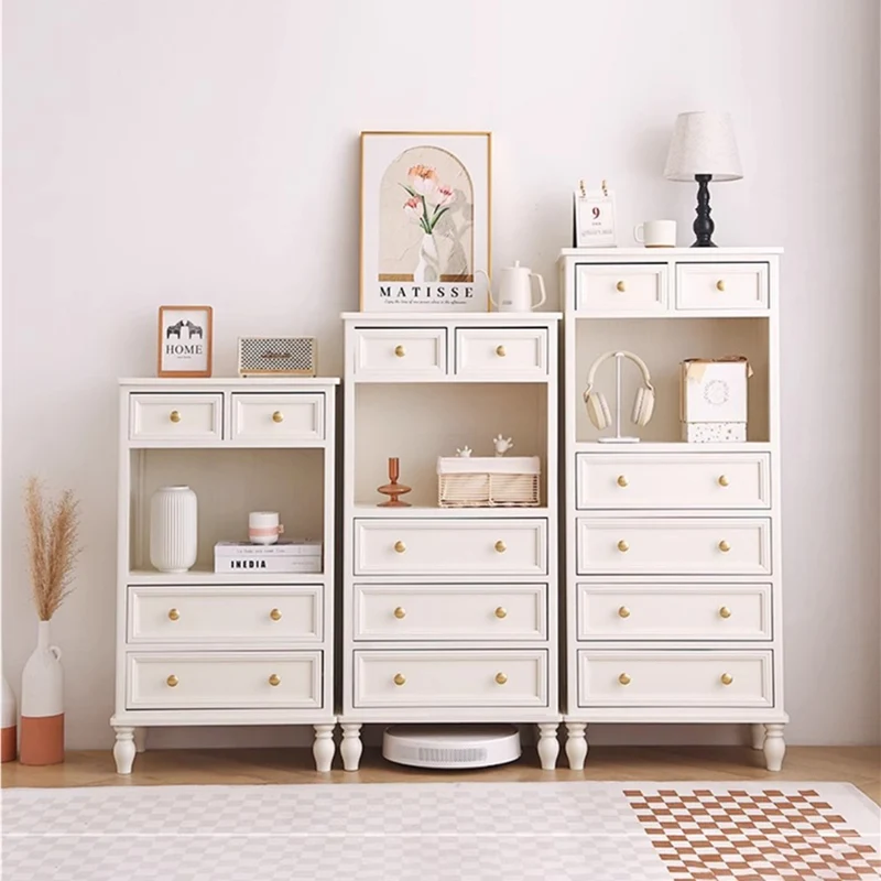 Traditional French Paulownia Wood Plywood Rectangular Storage Cabinet 4/5/6 Drawers For Living Room