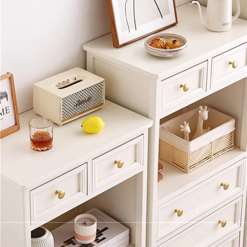 Traditional French Paulownia Wood Plywood Rectangular Storage Cabinet 4/5/6 Drawers For Living Room