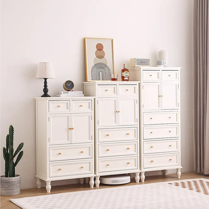 Traditional French Paulownia Wood Plywood Rectangular Storage Cabinet 4/5/6 Drawers For Living Room