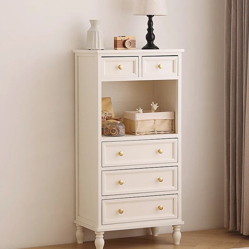 Traditional French Paulownia Wood Plywood Rectangular Storage Cabinet 4/5/6 Drawers For Living Room