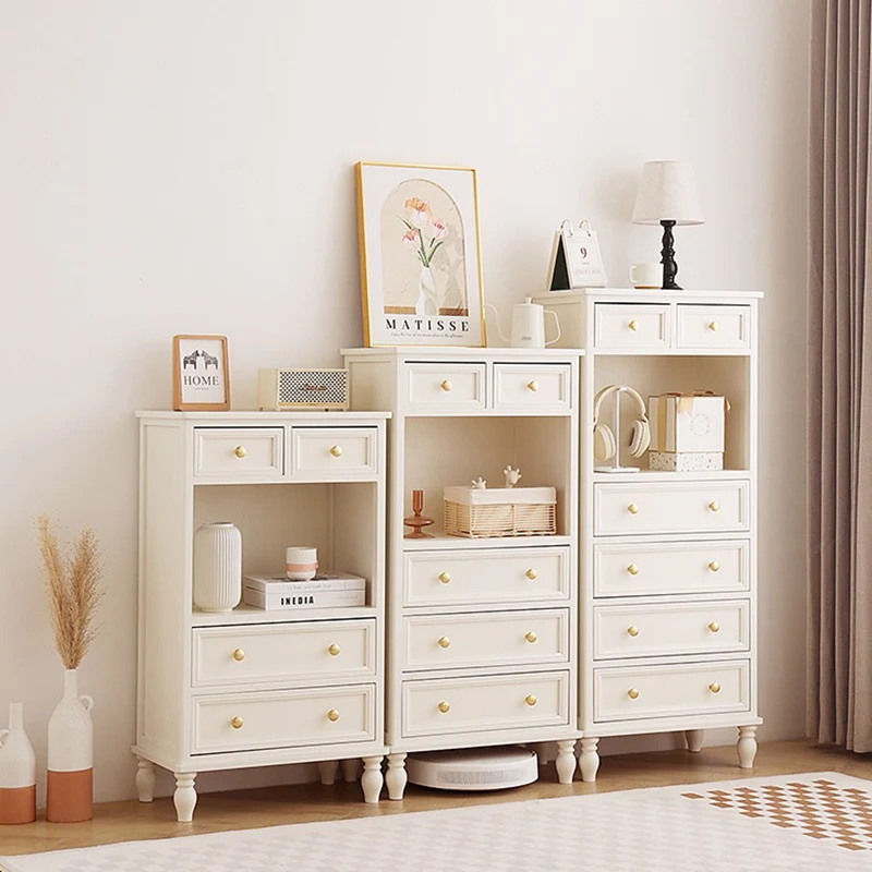 Traditional French Paulownia Wood Plywood Rectangular Storage Cabinet 4/5/6 Drawers For Living Room