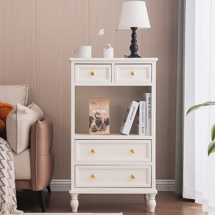 Traditional French Paulownia Wood Plywood Rectangular Storage Cabinet 4/5/6 Drawers For Living Room