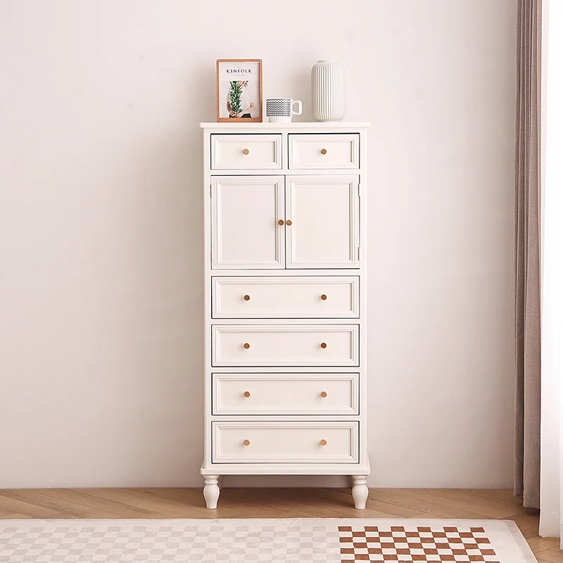 Traditional French Paulownia Wood Plywood Rectangular Storage Cabinet 4/5/6 Drawers For Living Room