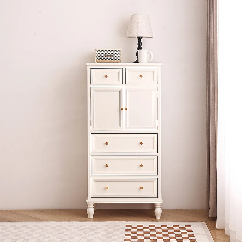 Traditional French Paulownia Wood Plywood Rectangular Storage Cabinet 4/5/6 Drawers For Living Room