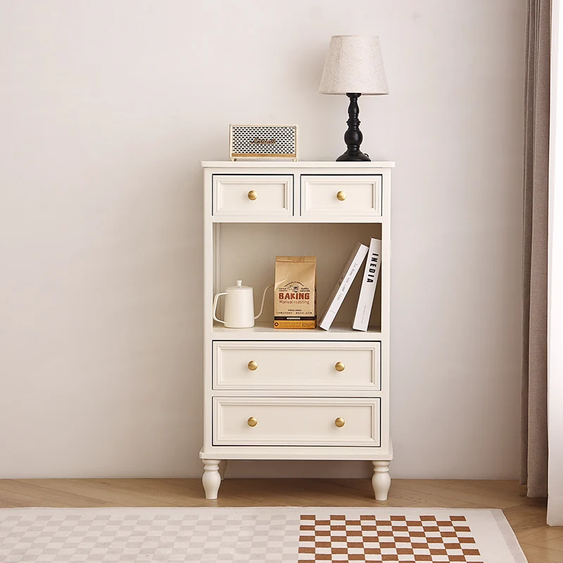 Traditional French Paulownia Wood Plywood Rectangular Storage Cabinet 4/5/6 Drawers For Living Room