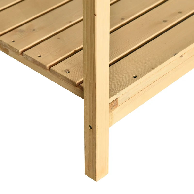 Jardinière sur pieds carrée potager 110 x 46 x 76 cm 8 compartiments insert irrigation style scandinave en bois naturel 21_0004116