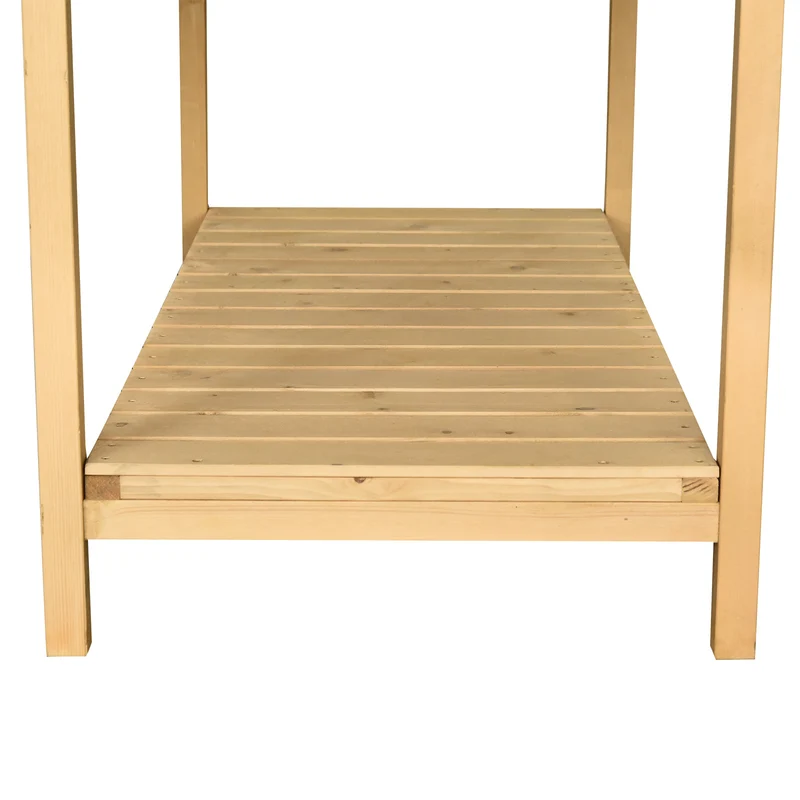 Jardinière sur pieds carrée potager 110 x 46 x 76 cm 8 compartiments insert irrigation style scandinave en bois naturel 21_0004116