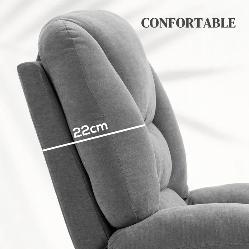 Fauteuil releveur électrique 97 x 90 x 102 cm inclinable avec massage chauffant contemporain en polyester gris foncé 21_0000906
