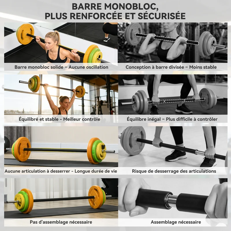 Ensemble d'haltères et barre musculation 130 x 28 x 28 cm réglable poignée antidérapante moderne compact en métal orange 21_0006812