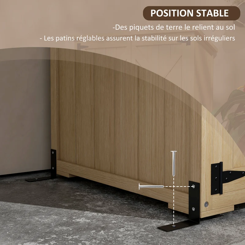Armoire de jardin abri de rangement 90 x 54,5 x 168,5 cm étanche verrouillable rustique contemporain en bois naturel 21_0005446