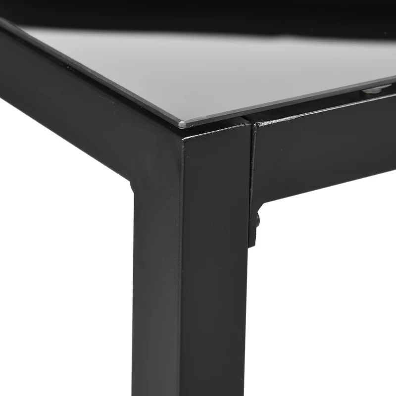 Table de jardin rectangulaire 8 places 180 x 80 x 72 cm plateau noir entretien facile contemporain en aluminium noir 21_0005157