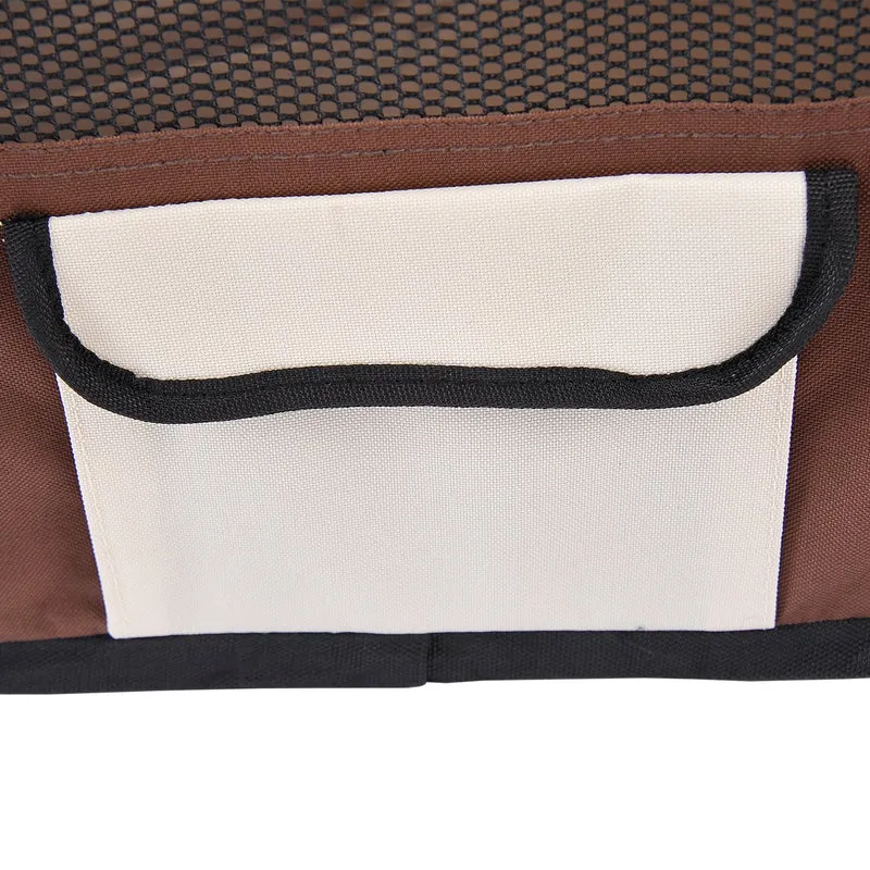 Parc enclos pliable octogonal pour chien chat 90 x 90 x 41 cm léger sécurisé style contemporain moderne en tissu marron 21_0007595