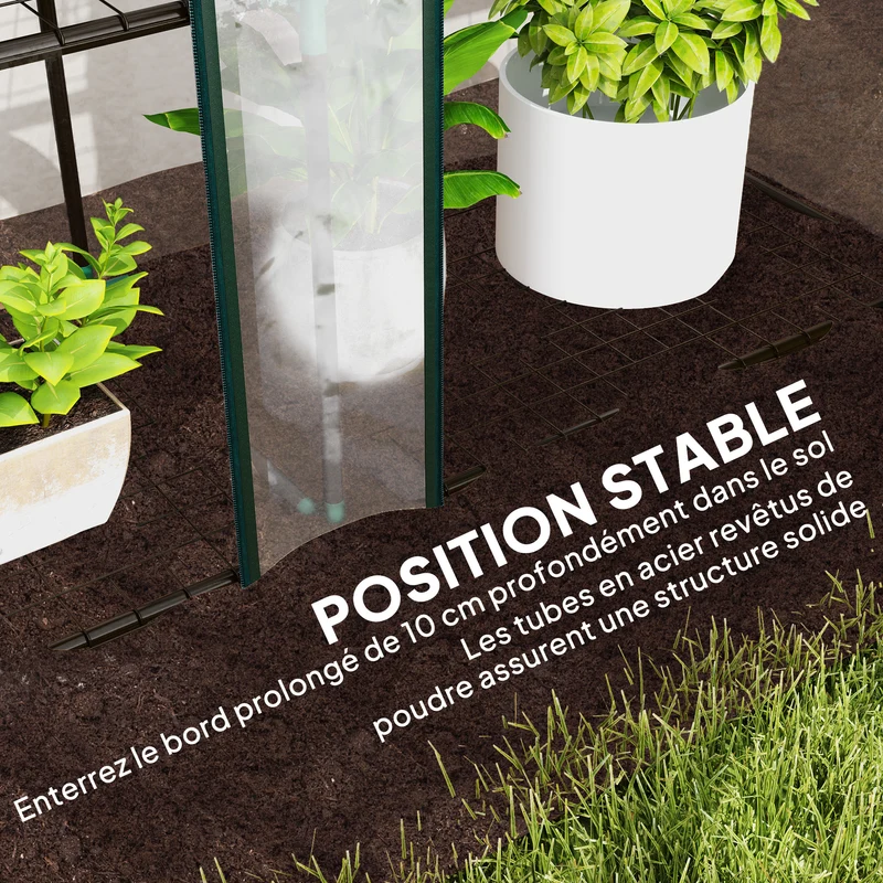 Mini serre de jardin balcon 215 x 46 x 151 cm 3 niveaux protection contre intempéries design pratique en PVC transparent 21_0005517
