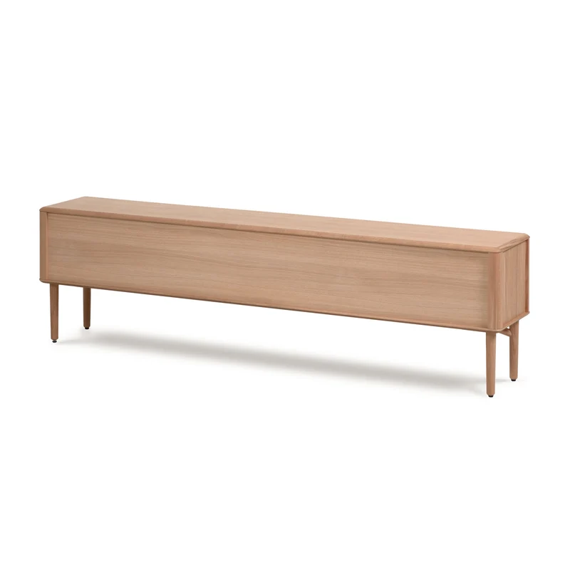 Lenon 2 door solid wood and oak veneer TV stand, 200 x 57 cm, FSC MIX Credit