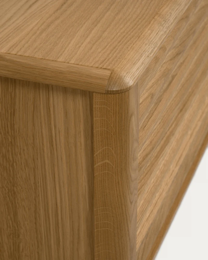 Lenon 2 door solid wood and oak veneer TV stand, 200 x 57 cm, FSC MIX Credit