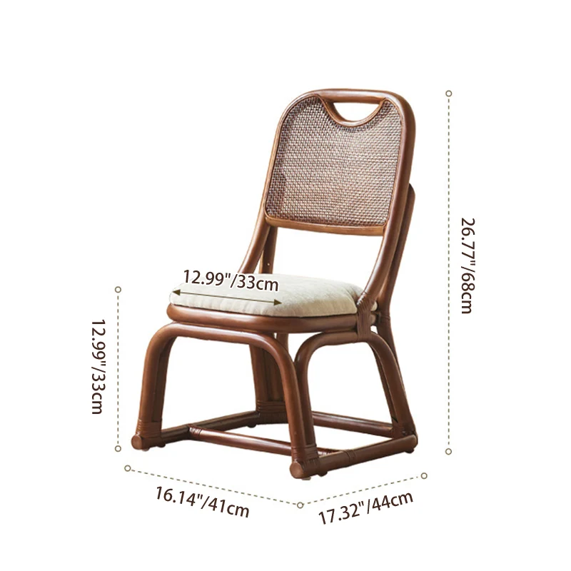 Contemporary Boho Square Cotton-linen Rattan Agate Rattan Weaving Low Stool For Living Room