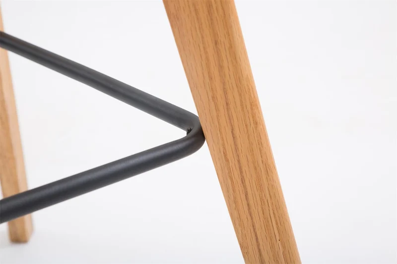 Tabouret de bar x1 style scandinave avec assise en similicuir gris et structure en bois naturel 10_0005985