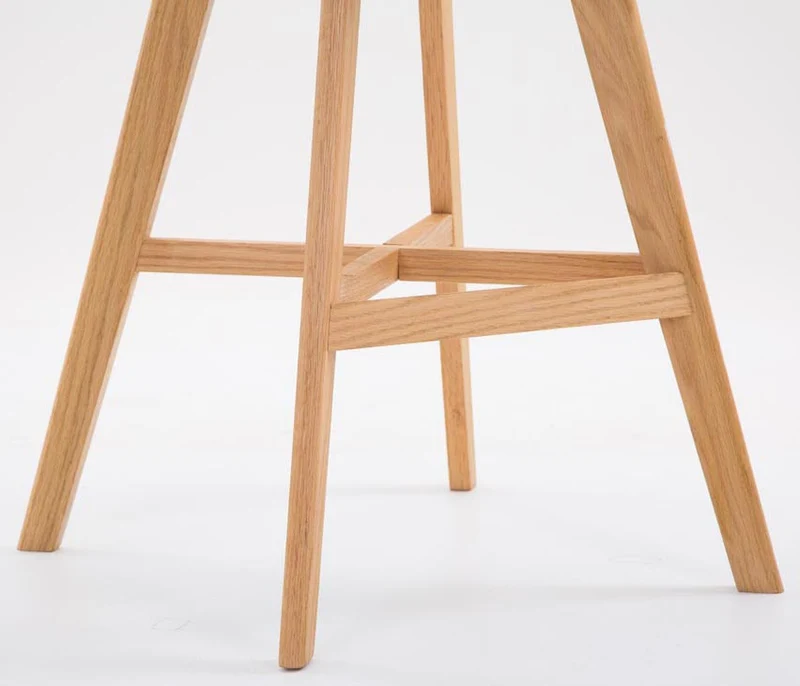 Lot de 2 tabourets de bar scandinaves coque plastique et PVC marron et pieds en bois massif 10_0005961