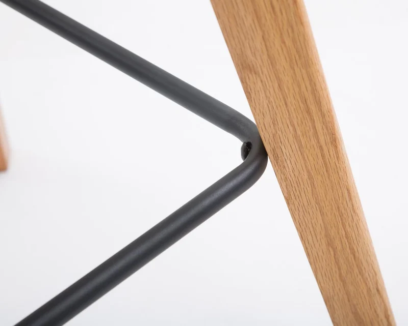 Lot de 2 tabourets de bar style scandinave avec dossier en tissu taupe et structure en bois naturel 10_0005580