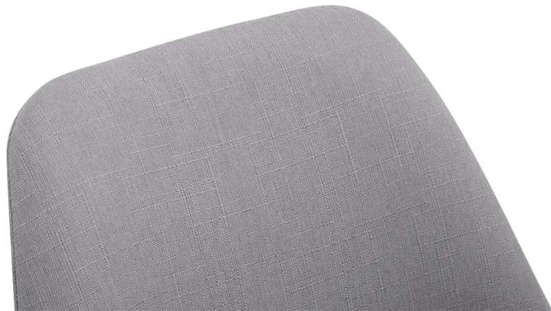Chaise de salle à manger x1 design scandinave en tissu gris et piètement à 4 pieds en bois blanc 10_0003315