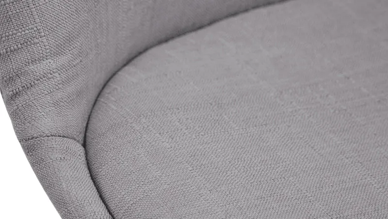 Chaise de salle à manger x1 design scandinave en tissu gris et piètement à 4 pieds en bois blanc 10_0003315