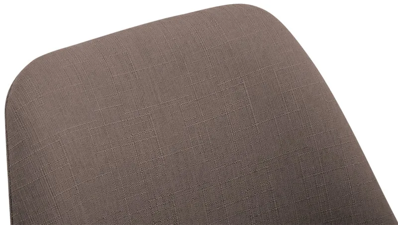 Chaise de salle à manger x1 design scandinave en tissu taupe et piètement à 4 pieds en bois blanc 10_0003317
