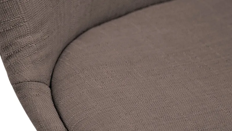 Chaise de salle à manger x1 design scandinave en tissu taupe et piètement à 4 pieds en bois blanc 10_0003317