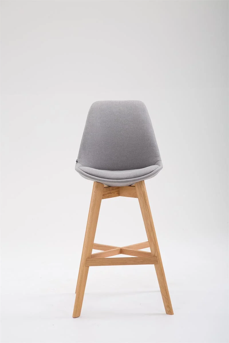 Lot de 2 tabouret de bar chaise haute design moderne en tissu gris clair 10_0001301