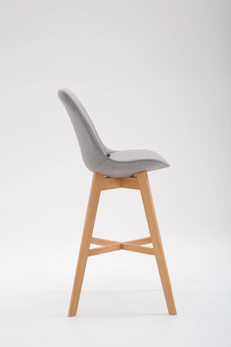 Lot de 2 tabouret de bar chaise haute design moderne en tissu gris clair 10_0001301
