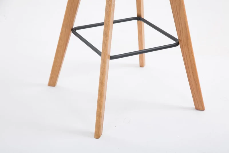 Tabouret de bar x1 style scandinave avec assise en tissu vert et structure en bois naturel 10_0006656