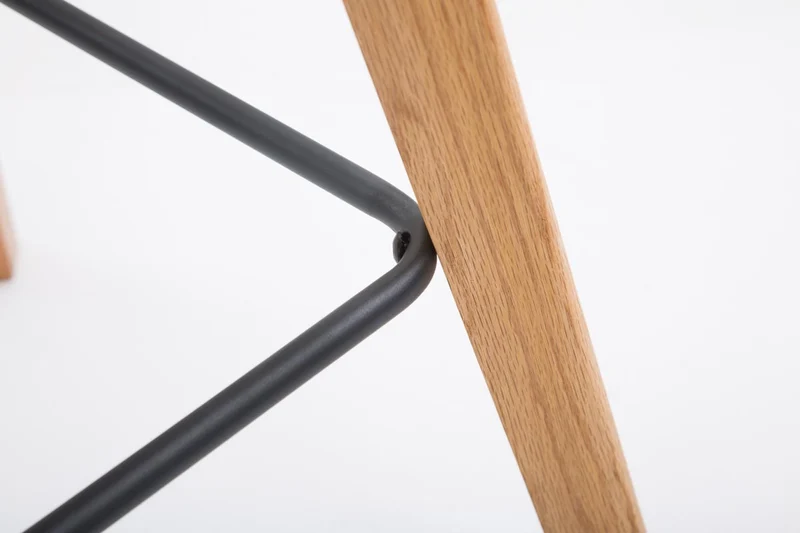 Tabouret de bar x1 style scandinave avec assise en tissu vert et structure en bois naturel 10_0006656