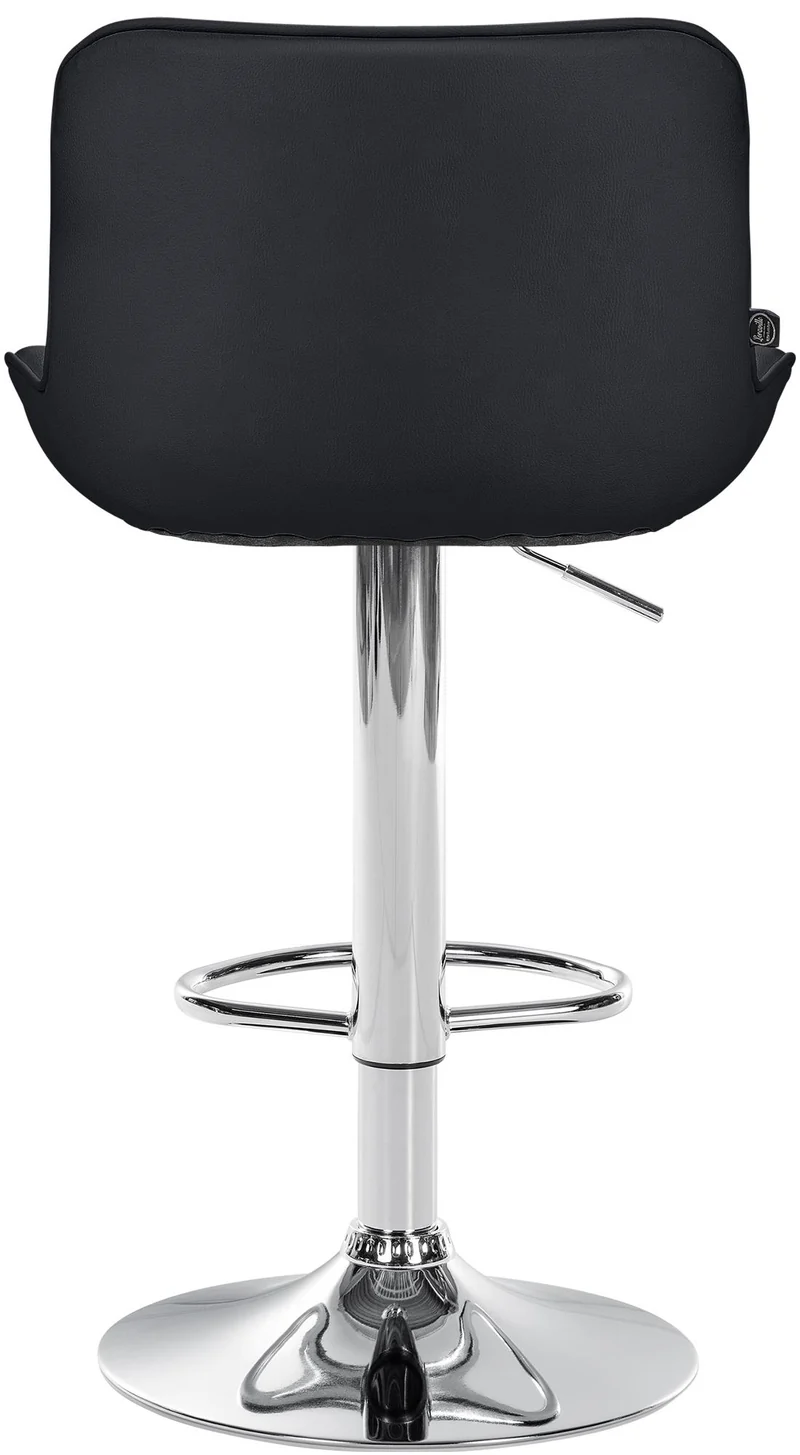 Tabouret de bar x1 pivotant forme ergonomique surpiqûres décoratives en PVC noir cadre en métal chromé 10_0005761