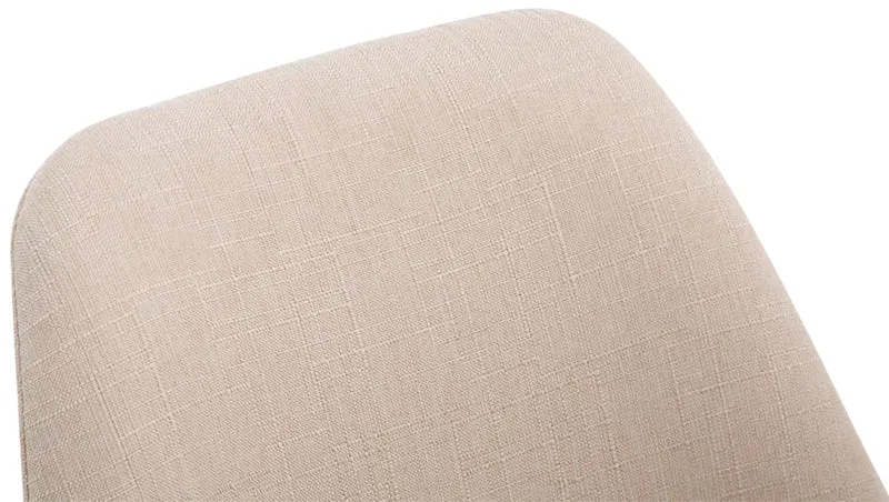 Chaise de salle à manger x1 design scandinave en tissu crème et piètement à 4 pieds en bois marron 10_0003301