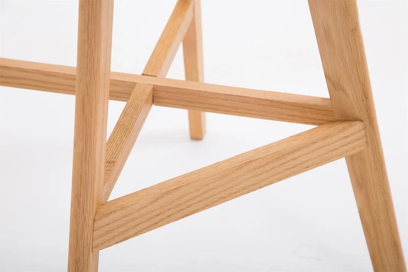 Tabouret de bar style scandinave avec repose-pieds en bois assises en plastique et synthétique noir TDB10369