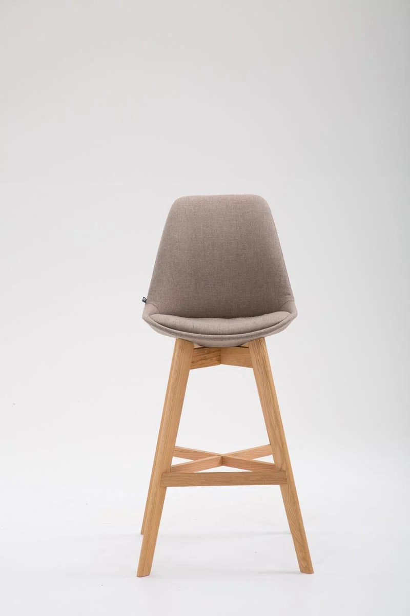 Lot de 2 tabouret de bar chaise haute design moderne en tissu taupe 10_0001297