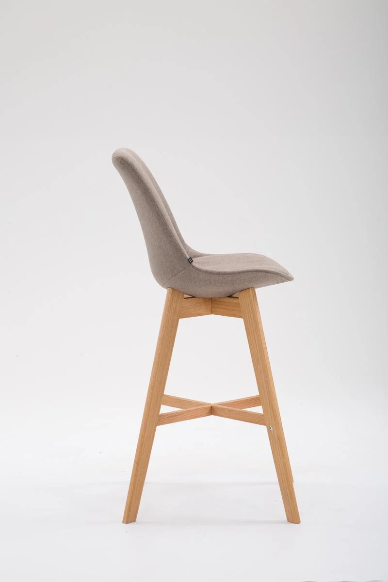 Lot de 2 tabouret de bar chaise haute design moderne en tissu taupe 10_0001297